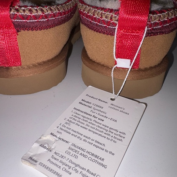 Chestnut Faux Fur Slip-On House Slippers Mini Boot NWT - Picture 11 of 12